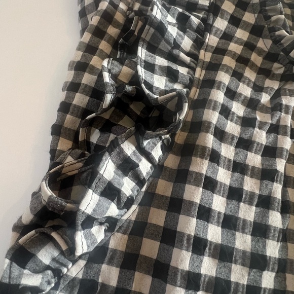 MAEVE by Anthropologie Gingham Tiered Dress XS|Black White|Ruffle Prairie - Picture 7 of 12